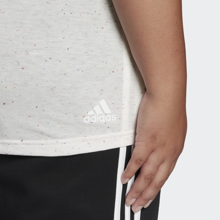Camiseta Adidas Future Icons Winners 3.0 (tamanho Grande) Branca Melange