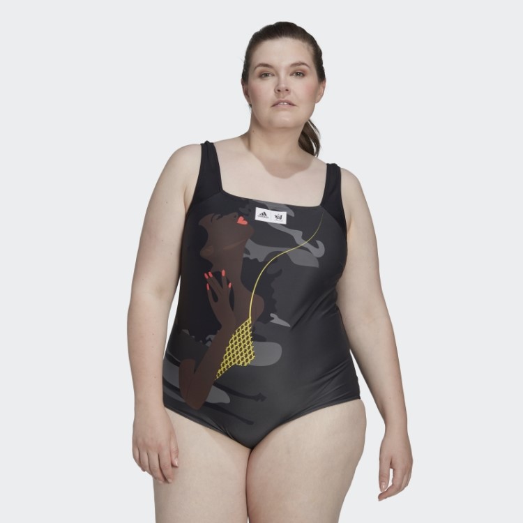 Maiô Thebe Magugu (plus Size) Carbono Adidas