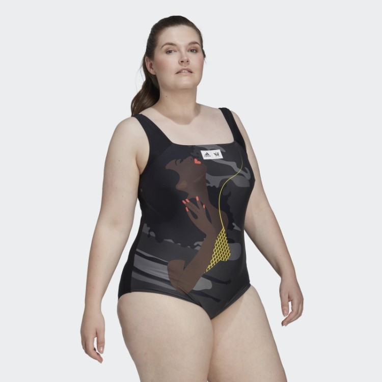 Maiô Thebe Magugu (plus Size) Carbono Adidas