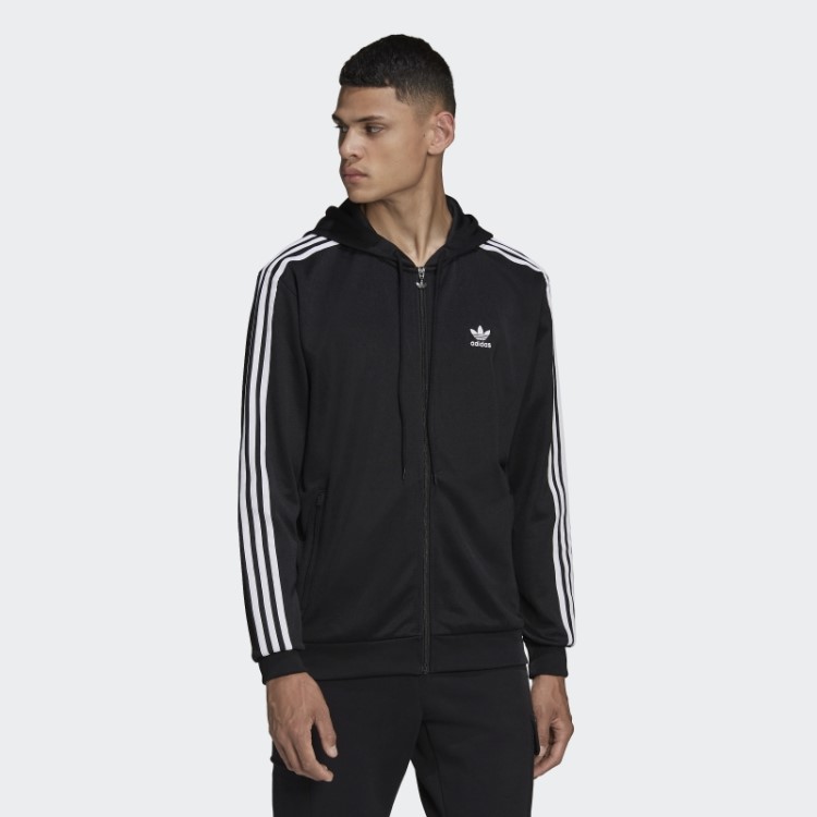 Jaqueta Adidas Adicolor Classics Preta Com Capuz E Zíper Completo