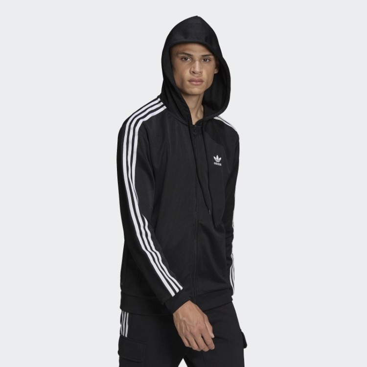 Jaqueta Adidas Adicolor Classics Preta Com Capuz E Zíper Completo