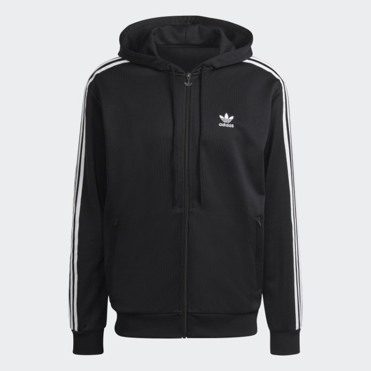 Jaqueta Adidas Adicolor Classics Preta Com Capuz E Zíper Completo