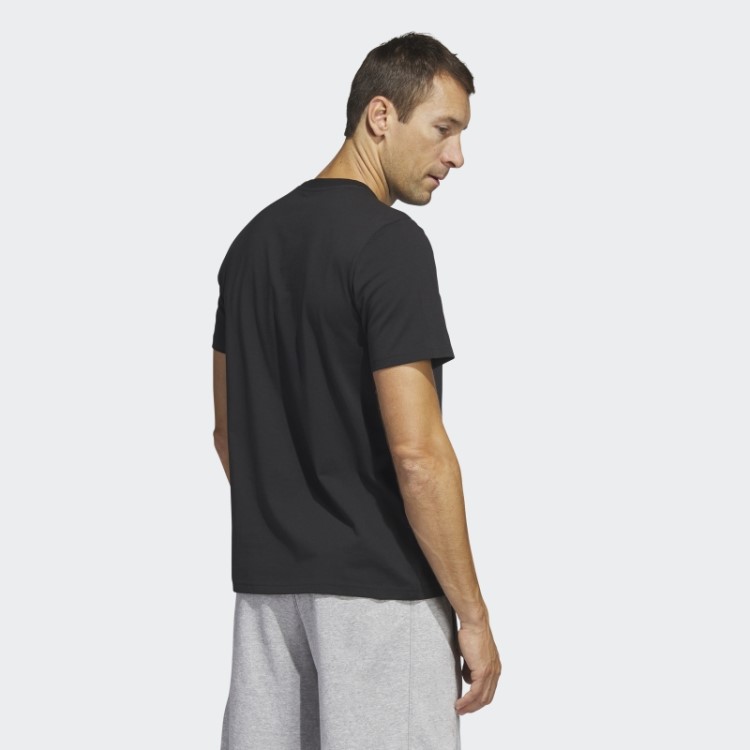 Camiseta Esportiva Preta Multilinear Adidas (manga Curta)