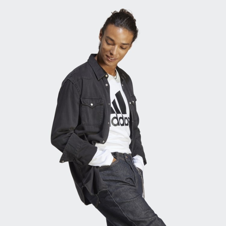 Camiseta Manga Longa Branca Adidas Essentials