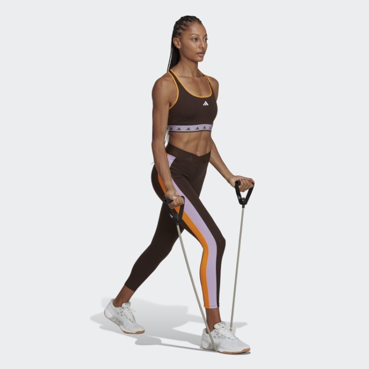 Sutiã Techfit Marrom Escuro Hyperglam Powerreact Da Adidas