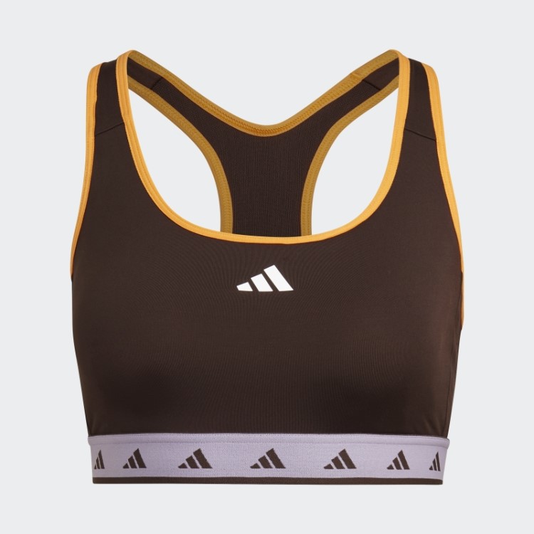 Sutiã Techfit Marrom Escuro Hyperglam Powerreact Da Adidas