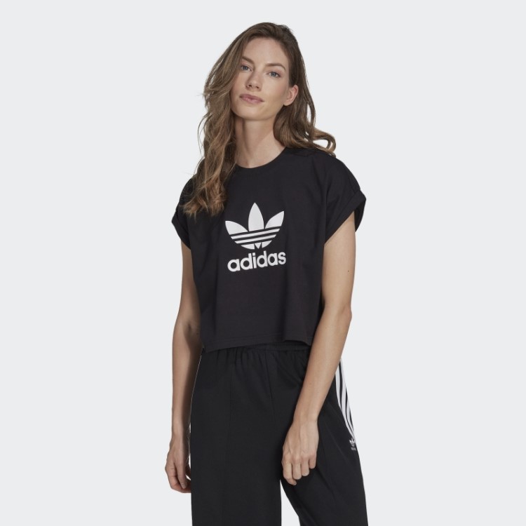 Camiseta Curta Adicolor Classics Com Trevo Preto Adidas