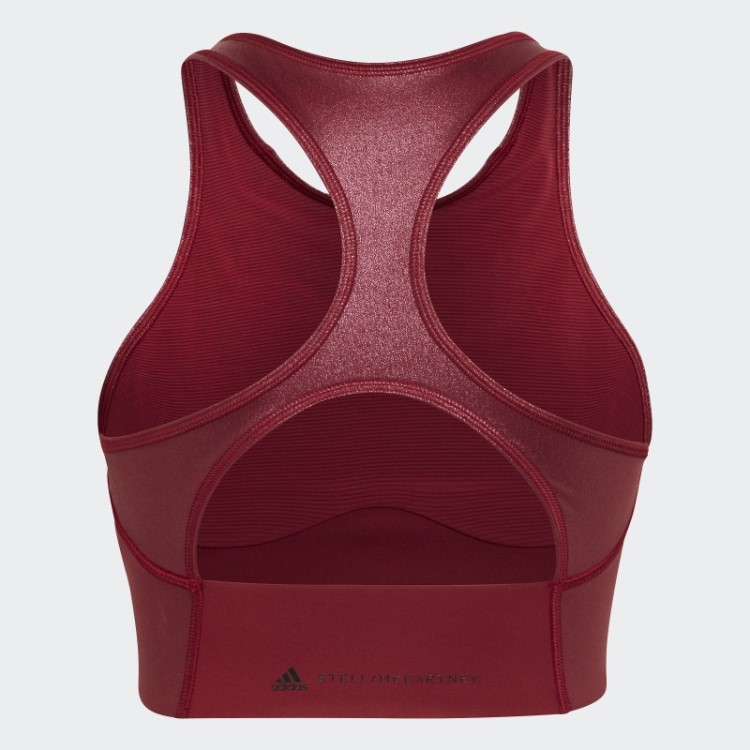 Top Cropped De Treino Brilhante Adidas By Stella Mccartney Cor De Vinho