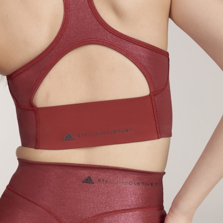 Top Cropped De Treino Brilhante Adidas By Stella Mccartney Cor De Vinho