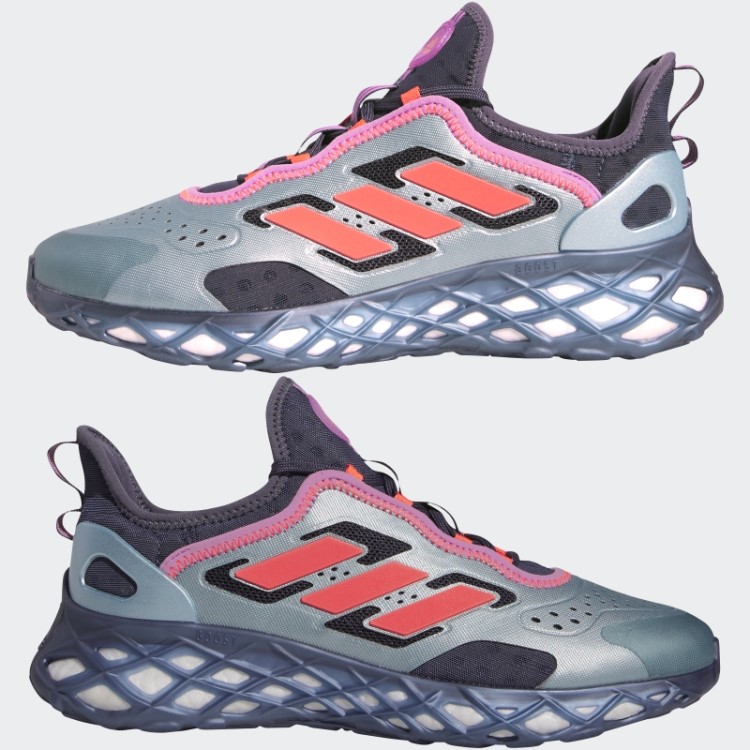 Adidas Grey Met Web Boost Tênis De Estilo De Vida Esportivo Para Corrida