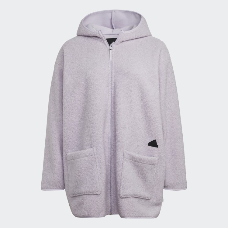 Top De Corrida Longo Com Capuz De Lã Polar (tamanho Grande) Adidas Silver Dawn