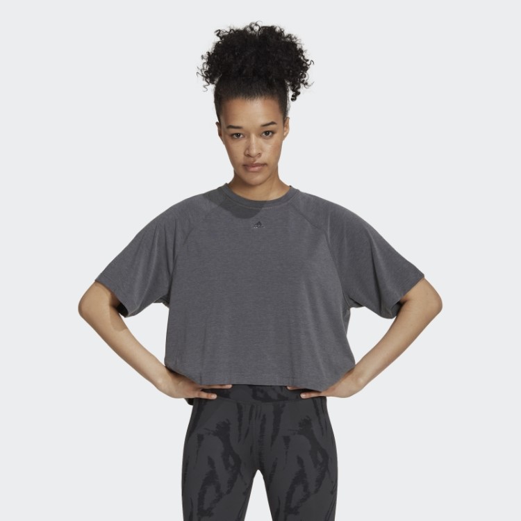 Camiseta Aeroready Wrap Back Adidas Cinza Escuro Urze