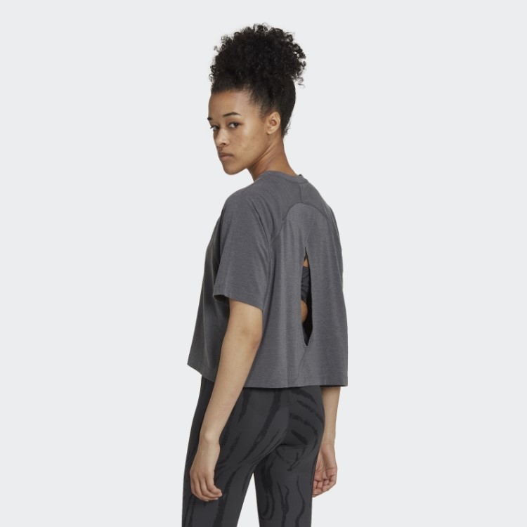 Camiseta Aeroready Wrap Back Adidas Cinza Escuro Urze