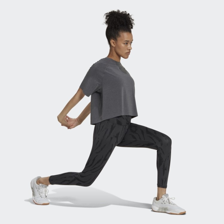 Camiseta Aeroready Wrap Back Adidas Cinza Escuro Urze