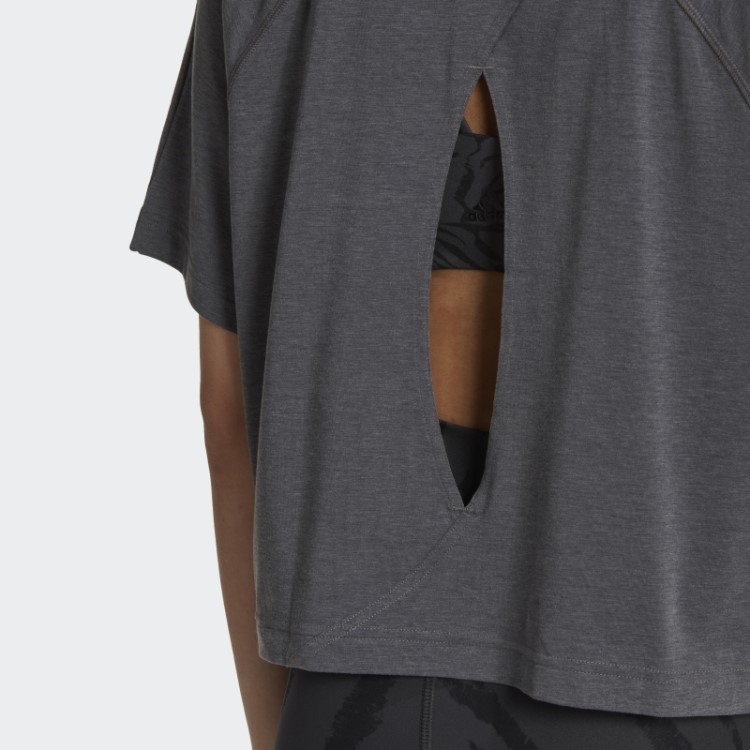 Camiseta Aeroready Wrap Back Adidas Cinza Escuro Urze