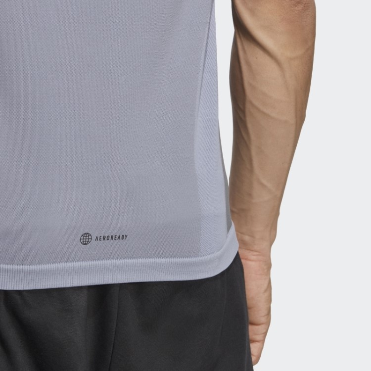 Camiseta Sem Costura Para Treino De Yoga Adidas Primeknit Prata Violeta Fashion