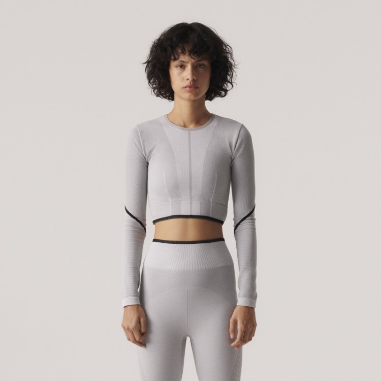Adidas By Stella Mccartney Truestrength Blusa Manga Longa Mgh Sólido Cinza Quente