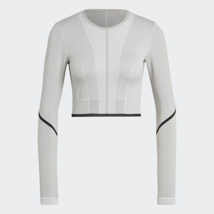 Mgh Cinza Sólido Quente Adidas By Stella Mccartney Truestrength Blusa De Manga Longa
