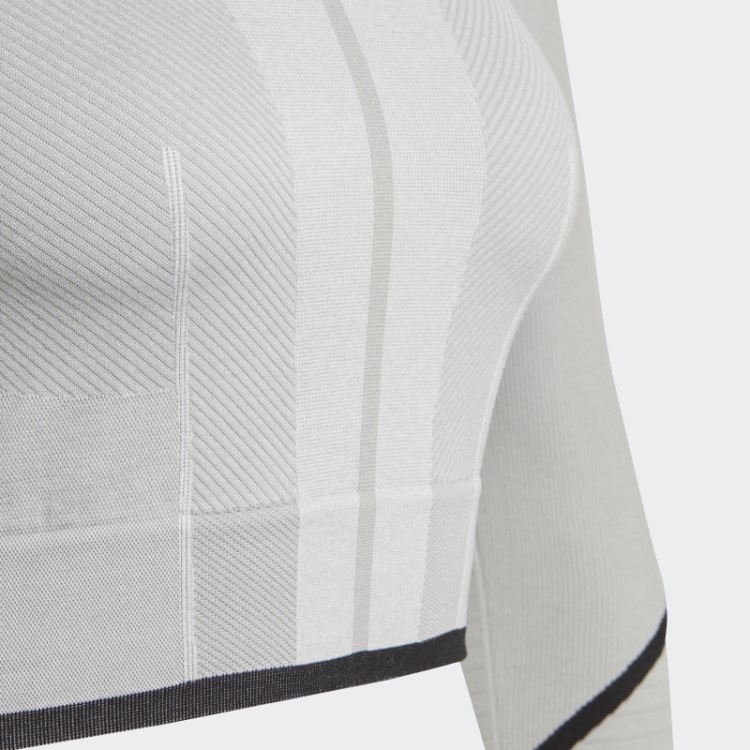 Mgh Cinza Sólido Quente Adidas By Stella Mccartney Truestrength Blusa De Manga Longa
