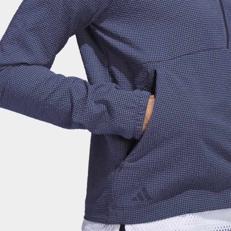 Moletom Azul Marinho Com Capuz E Zíper 1/4 Adidas