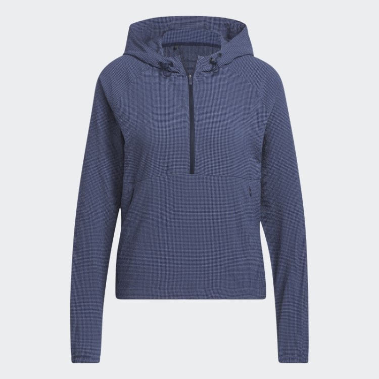 Moletom Azul Marinho Adidas Seersucker Com Zíper 1/4