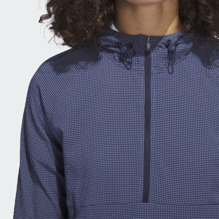 Moletom Azul Marinho Adidas Seersucker Com Zíper 1/4