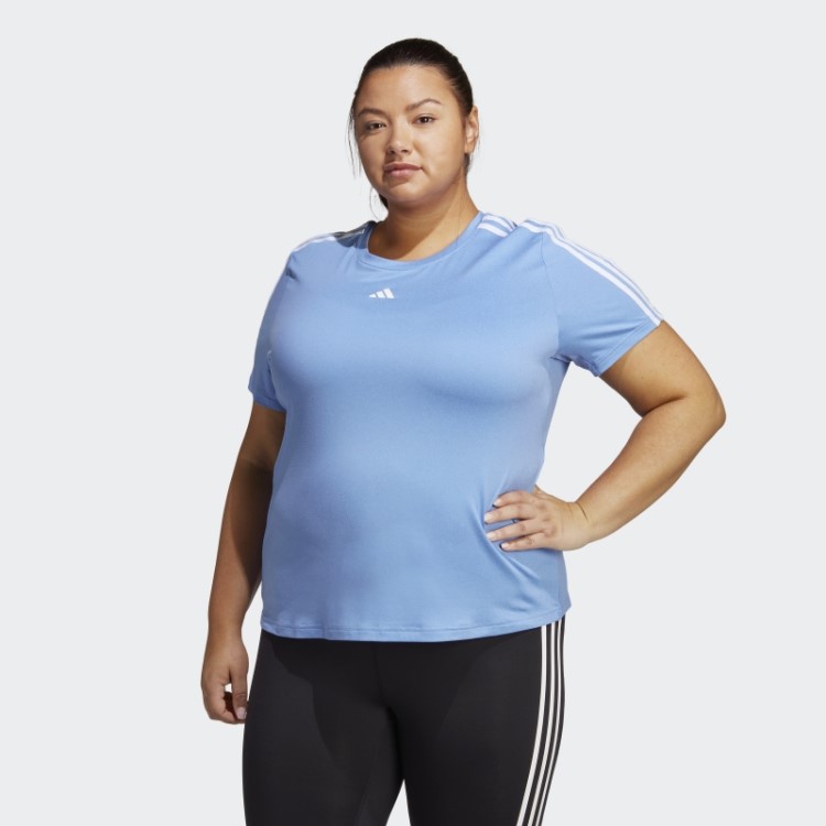 Camiseta Adidas Aeroready Train Essentials 3 Listras (tamanho Grande) Azul