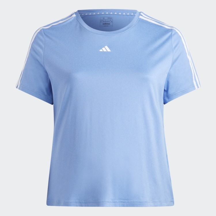 Camiseta Adidas Aeroready Train Essentials 3 Listras (tamanho Grande) Azul