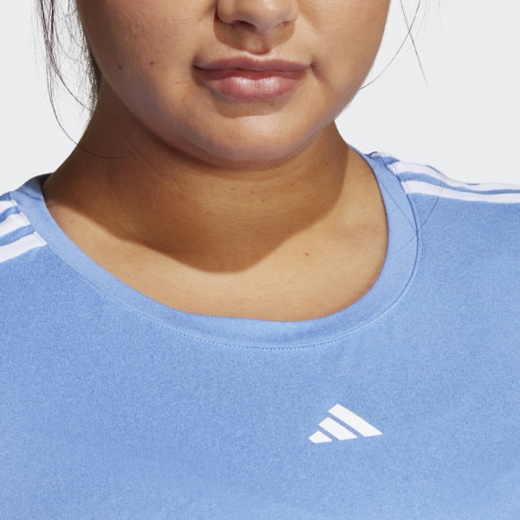 Camiseta Adidas Aeroready Train Essentials 3 Listras (tamanho Grande) Azul