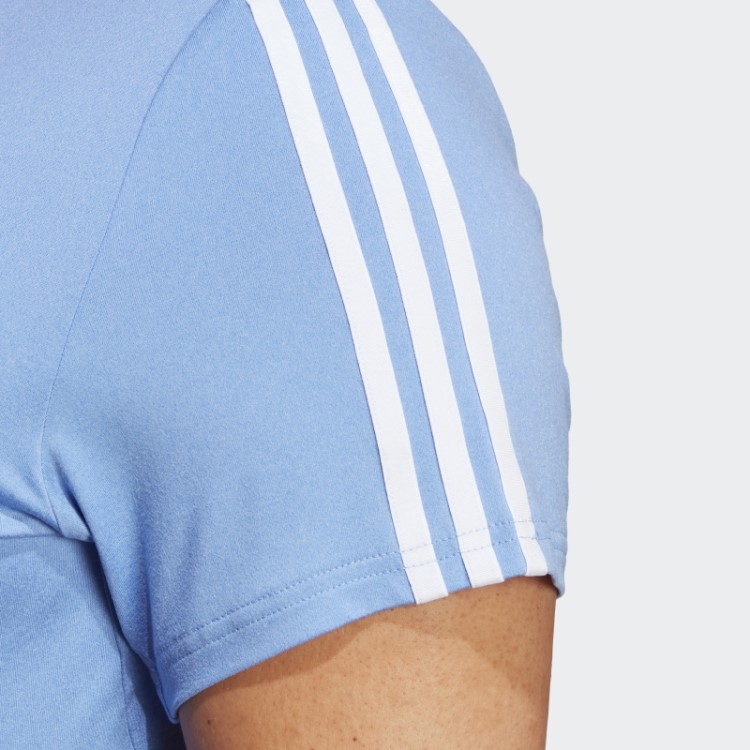 Camiseta Adidas Aeroready Train Essentials 3 Listras (tamanho Grande) Azul