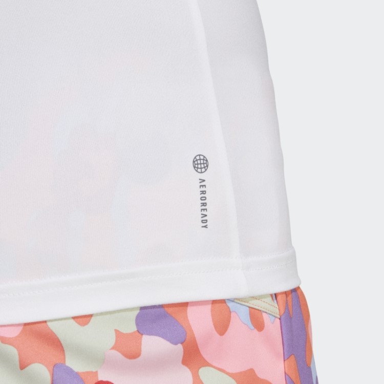 Aeroready Train Essentials Minimal Branding Camiseta Branca Com Decote Em V Adidas