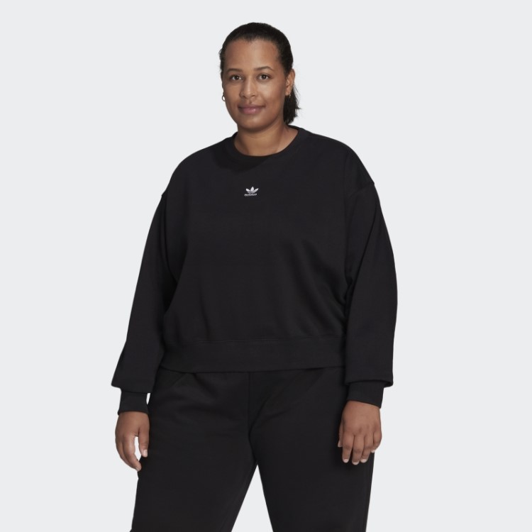 Moletom Adicolor Essentials Crew (tamanho Grande) Preto Adidas
