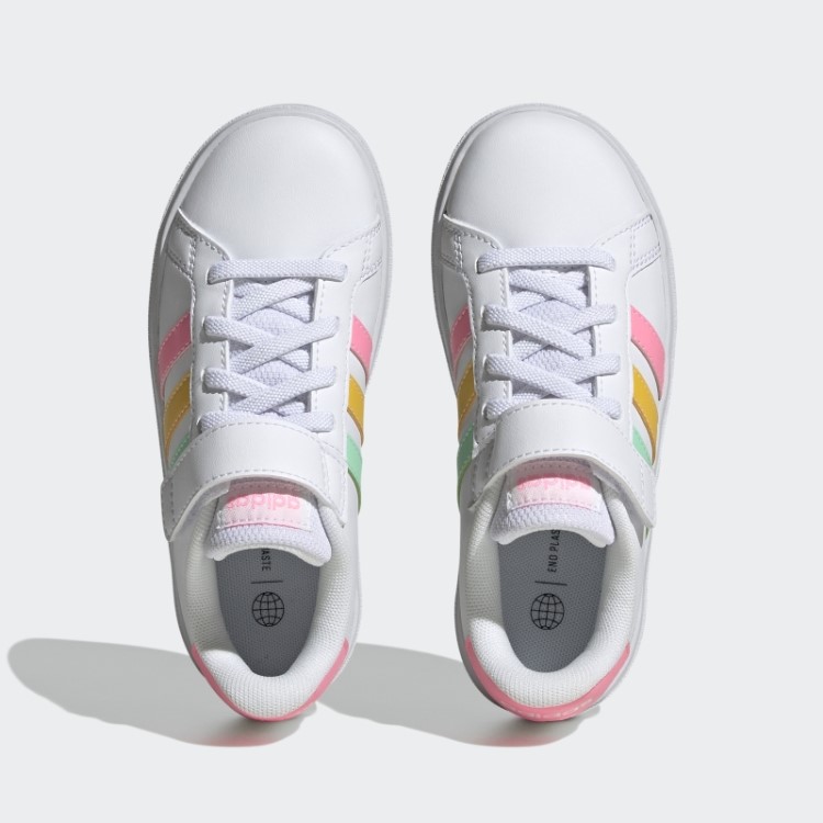 Elegante Feixe Rosa Adidas Grande Corte De Renda Elástica E Sapatos De Alça Superior