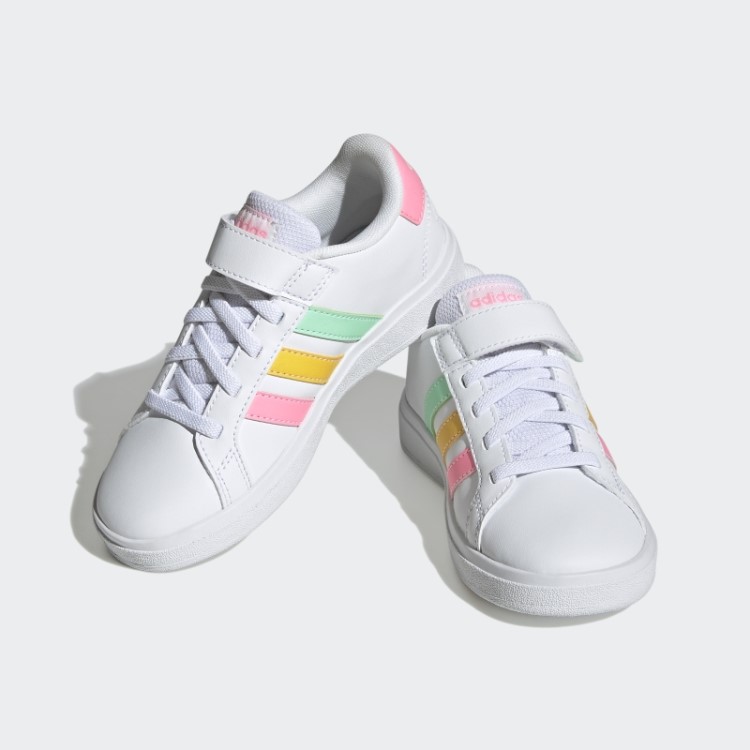 Elegante Feixe Rosa Adidas Grande Corte De Renda Elástica E Sapatos De Alça Superior