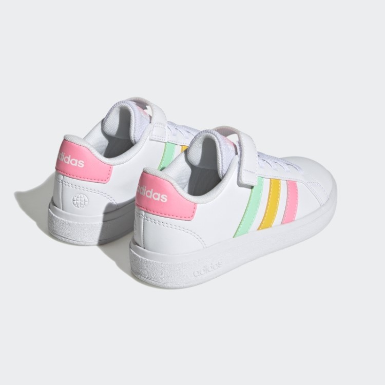 Elegante Feixe Rosa Adidas Grande Corte De Renda Elástica E Sapatos De Alça Superior