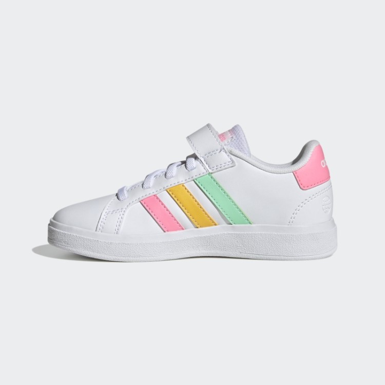 Elegante Feixe Rosa Adidas Grande Corte De Renda Elástica E Sapatos De Alça Superior