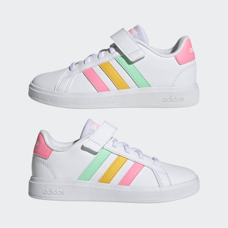 Elegante Feixe Rosa Adidas Grande Corte De Renda Elástica E Sapatos De Alça Superior