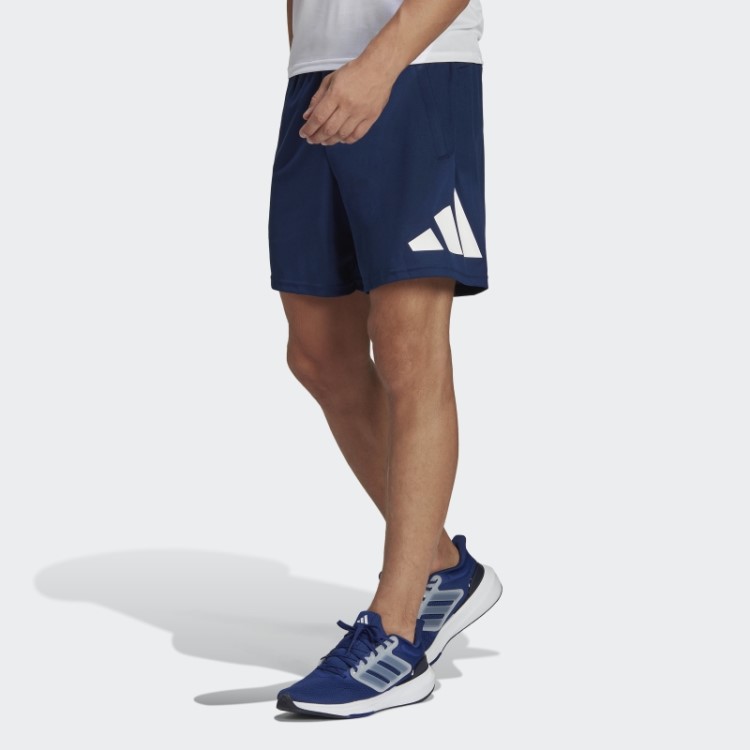 Bermuda De Treino Adidas Train Essentials Logo Azul Escuro