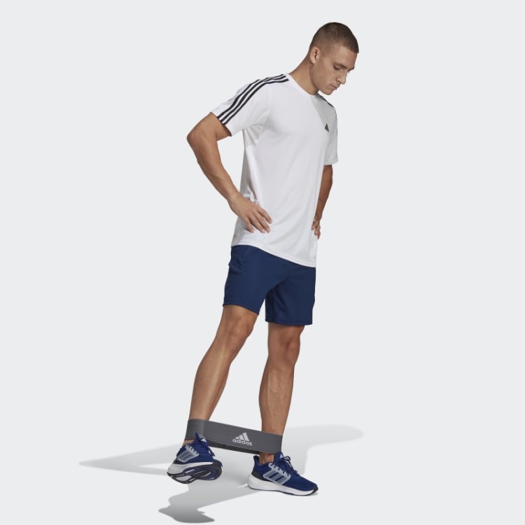 Bermuda De Treino Adidas Train Essentials Logo Azul Escuro