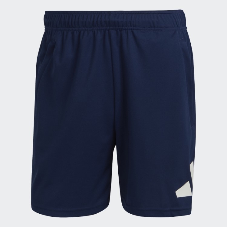 Bermuda De Treino Adidas Train Essentials Logo Azul Escuro