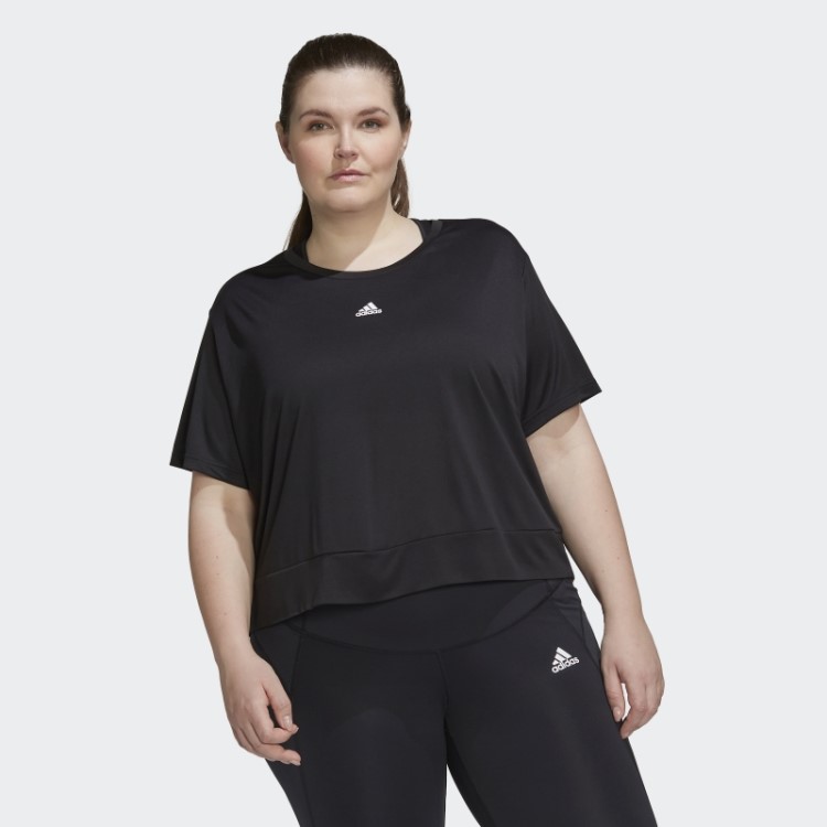 Camiseta Preta Adidas Aeroready Studio (tamanho Grande)
