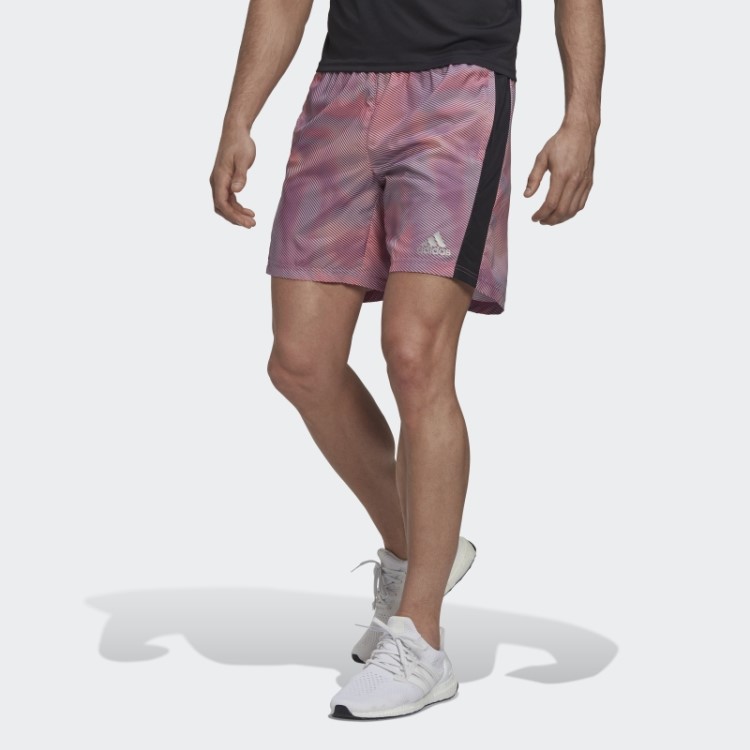 Adidas Orange Possui Shorts Colorblock Run