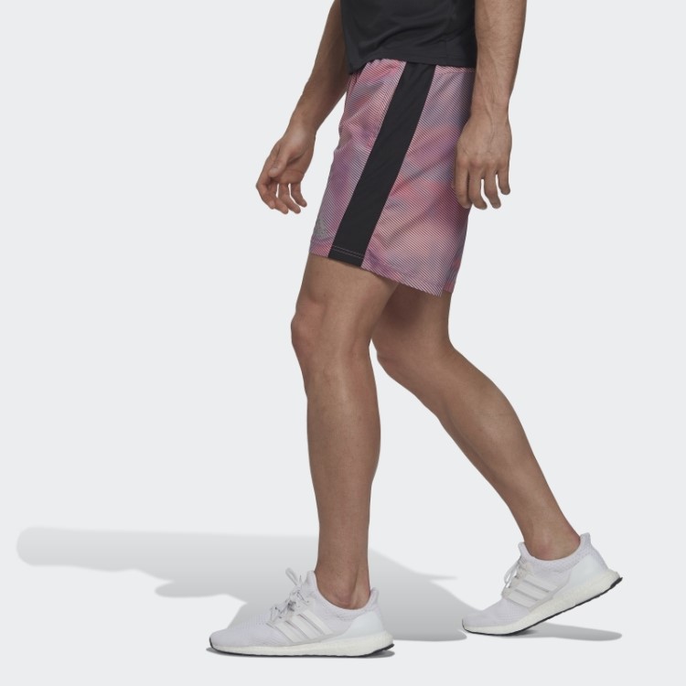 Adidas Orange Possui Shorts Colorblock Run