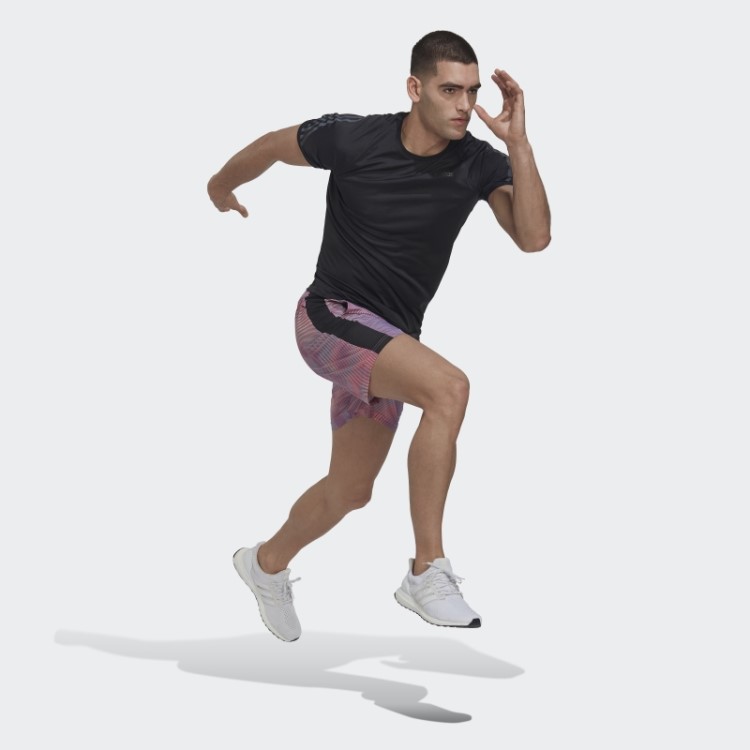 Adidas Orange Possui Shorts Colorblock Run