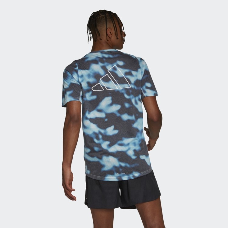 Camiseta Multicolorida Adidas Run Icons Com Estampa De 3 Barras