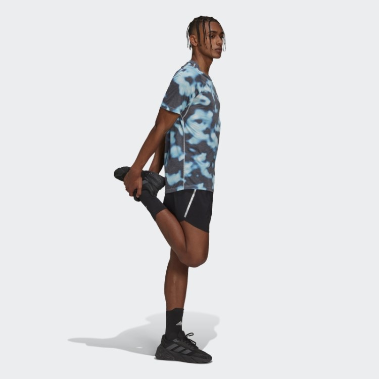 Camiseta Multicolorida Adidas Run Icons Com Estampa De 3 Barras