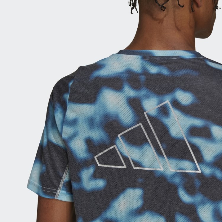 Camiseta Multicolorida Adidas Run Icons Com Estampa De 3 Barras
