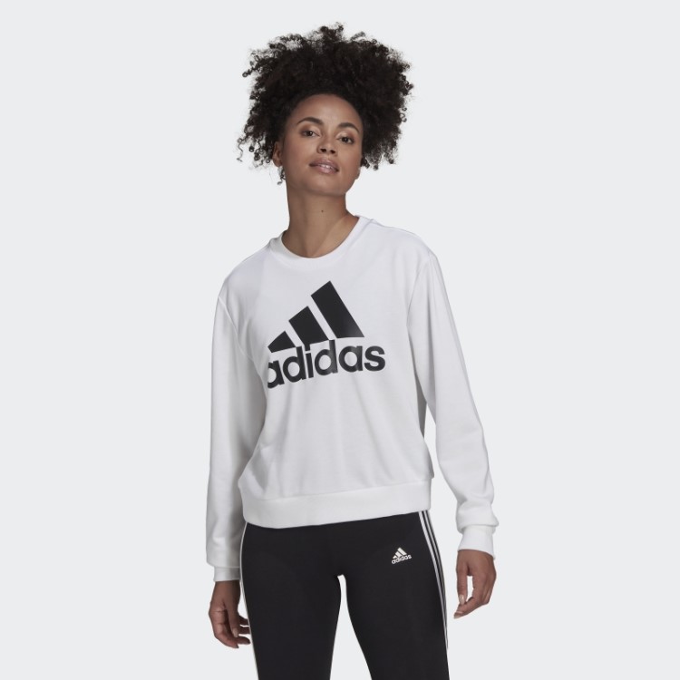 Essentials Logo Moletom Solto Branco Adidas
