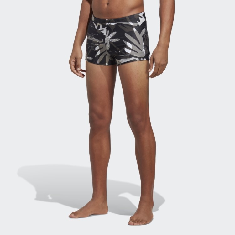 Boxer De Natação Com Gráfico Floral Preto Adidas