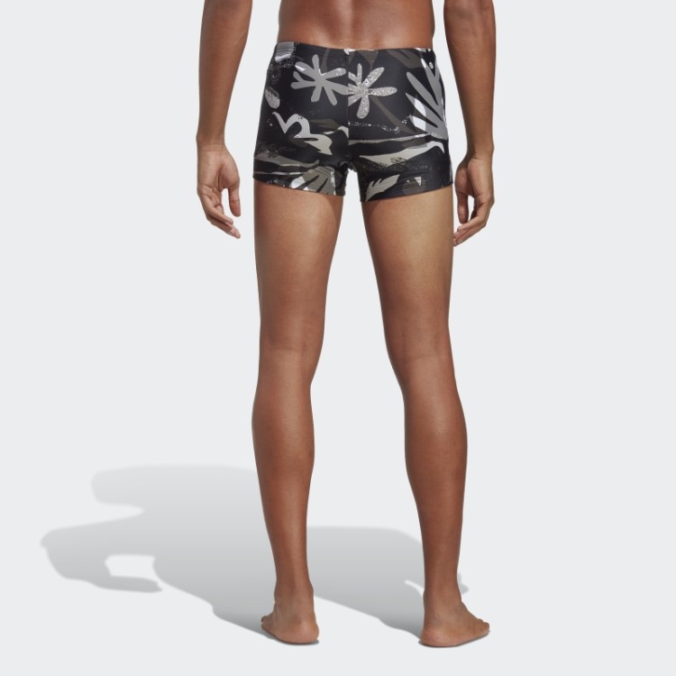 Boxer De Natação Com Gráfico Floral Preto Adidas
